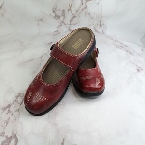 Drew Mary Jane Womens Size 38 US 8 Red Shoes Sandal Slip On Button Hook Shoes